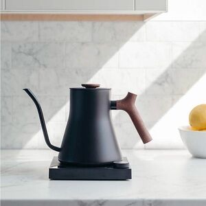 Fellow Pro Black Electric Kettle with Wooden Handle